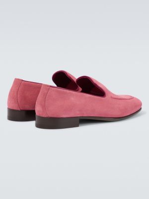 Pantofi loafer din piele de căprioară Manolo Blahnik roz