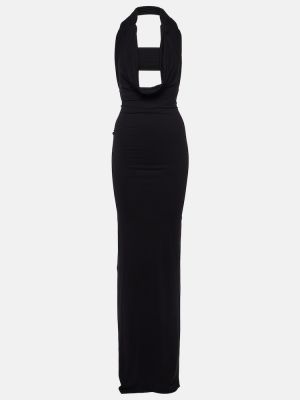 Jersey hosszú ruha Laquan Smith fekete