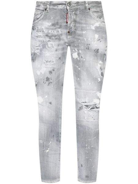 Bavlnené strečové džínsy Dsquared2 sivá