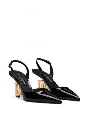 Kožené lodičky na podpatku s otevřenou patou Dolce & Gabbana