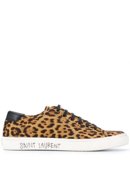 Zapatillas leopardo Saint Laurent marrón