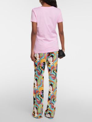Kokvilnas t-krekls džersija Etro rozā