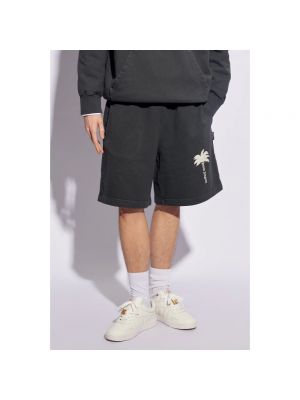 Pantalones cortos deportivos de algodón Palm Angels gris