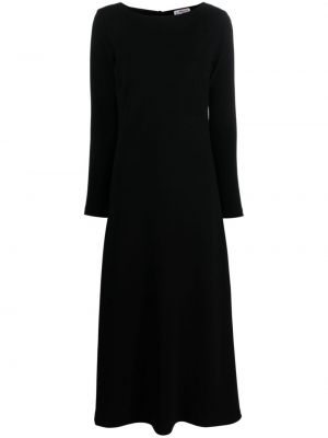 Midi obleka iz krep tkanine Alberto Biani črna