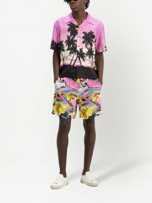 Geblümte shorts mit print Palm Angels pink