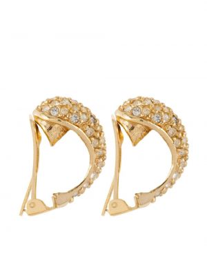 Boucles d'oreilles en cristal Christian Dior doré