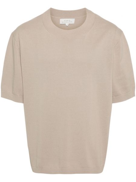 T-shirt en tricot Studio Nicholson beige