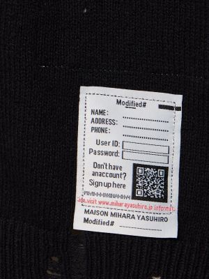 Bombažni obrabljen pulover Mihara Yasuhiro črna
