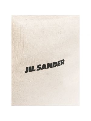 Bolso shopper de algodón con estampado Jil Sander beige