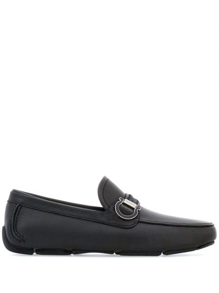 Loafers skórzane Ferragamo czarne