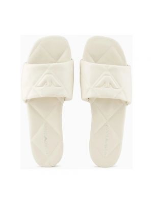 Sandalias de cuero acolchadas Emporio Armani beige