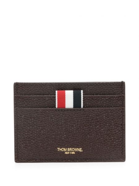 Portefeuille à rayures Thom Browne marron