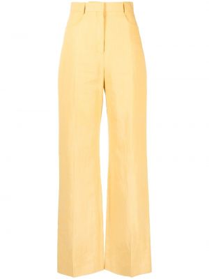 Pantalon taille haute large Jacquemus jaune