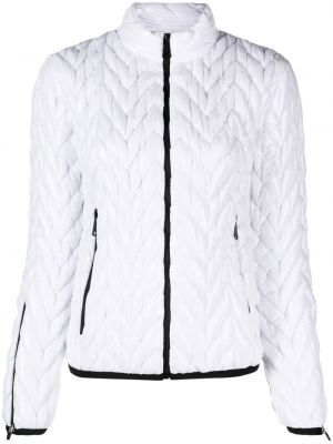 Khrisjoy mock-neck zipped quilted jacket - Blanc