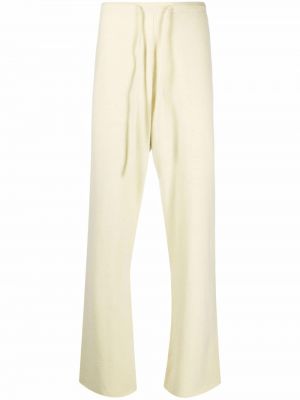 Pantalones rectos con cordones de cachemir bootcut Extreme Cashmere amarillo