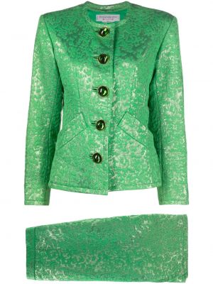 Vlněné dlouhá sukně s vysokým pasem Yves Saint Laurent Pre-owned - zelená