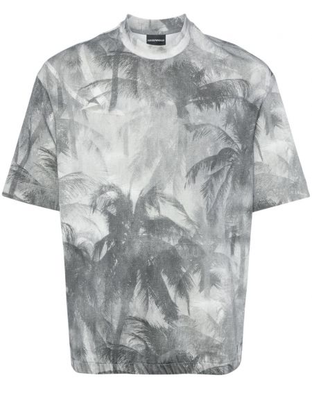 Βαμβακερή μπλούζα με σχέδιο Emporio Armani γκρι