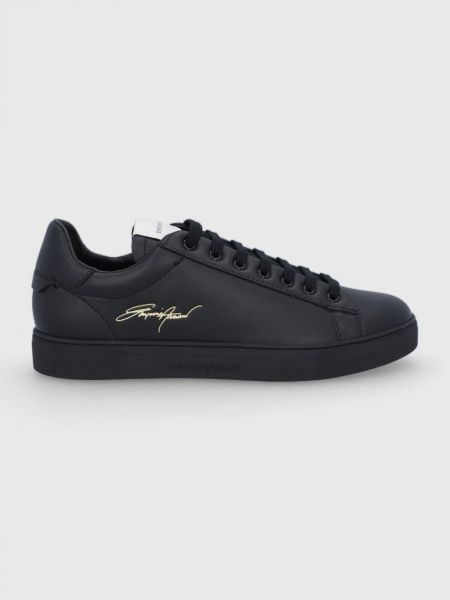 Кожаные ботинки Emporio Armani черные