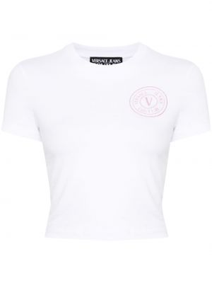 T-shirt à paillettes Versace Jeans Couture blanc