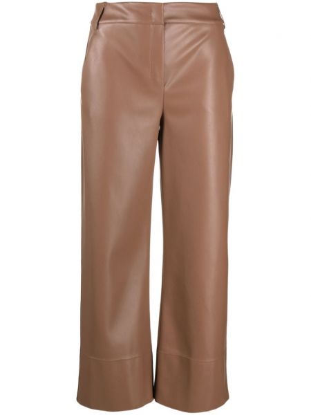 Spodnie skórzane S Max Mara brązowe