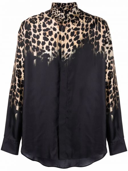 Camisa leopardo Roberto Cavalli negro