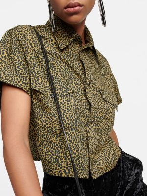 Leopardí bavlněná košile s potiskem Saint Laurent