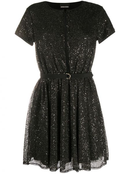 Mini vestido con lentejuelas Ermanno Ermanno negro