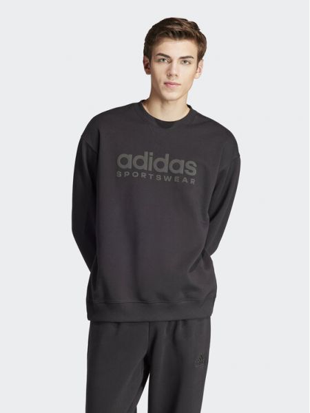 Laza szabású fleece pulóver Adidas fekete