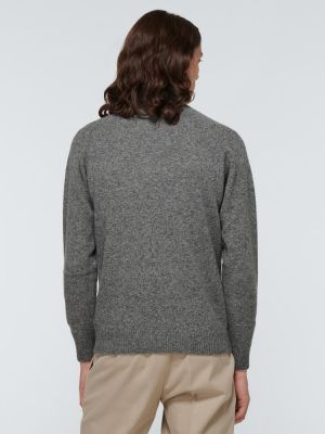 Jersey de lana de tela jersey de cuello redondo Sunspel gris