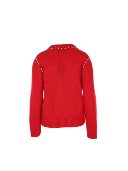 Jersey de tela jersey con tachuelas de lana mohair Gucci rojo