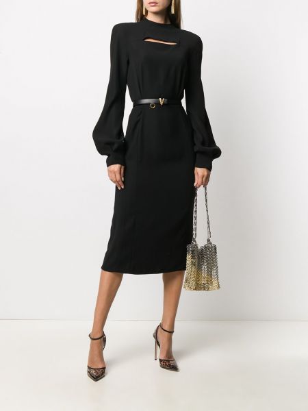 Vestido de cóctel ajustado bootcut Versace negro