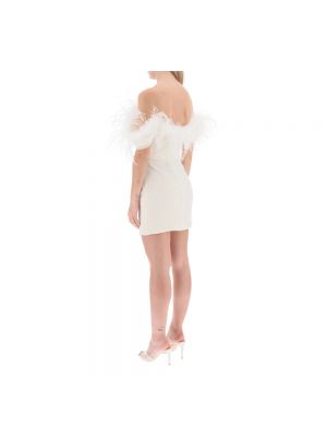 Mini vestido con plumas de plumas Giuseppe Di Morabito blanco