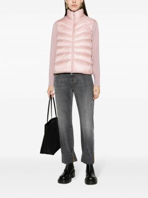 Woll strickjacke mit reißverschluss Moncler pink