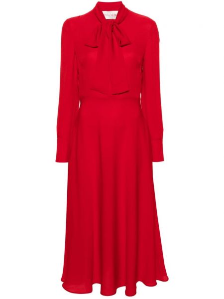 Svilena midi haljina Valentino Garavani crvena