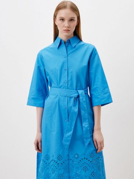 Платье-рубашка Zolla голубое