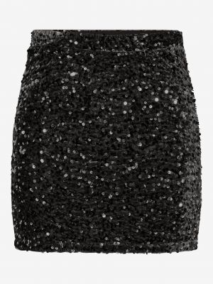 Flitrovaná sukňa Pieces čierna