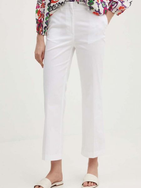 Spodnie z wysoką talią Sisley białe