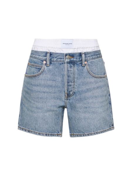 Pantalones cortos vaqueros de algodón Alexander Wang azul