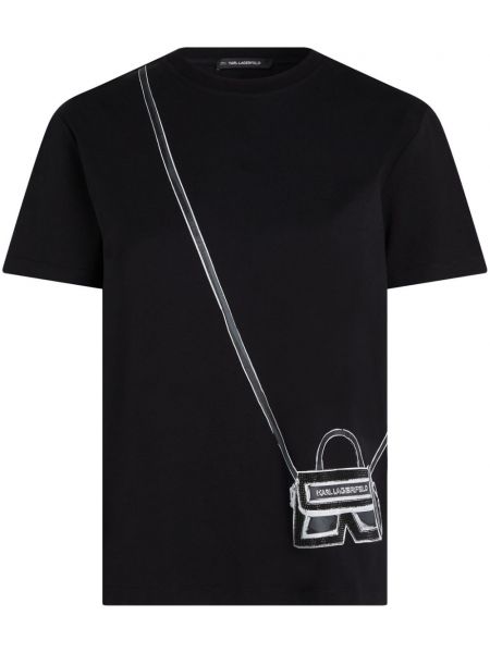 Bomuld t-shirt Karl Lagerfeld sort