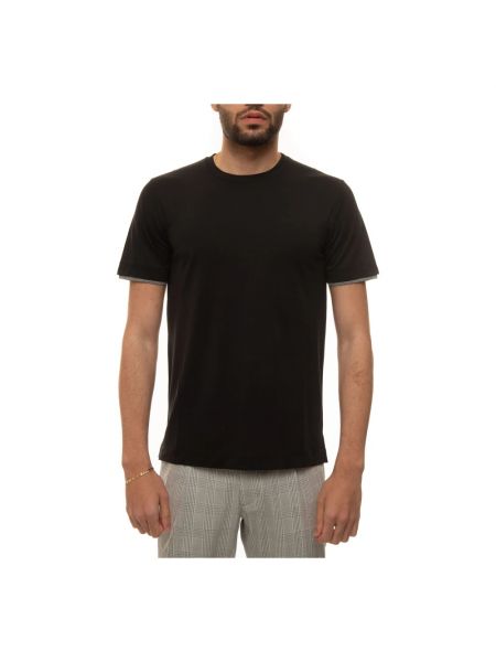 T-shirt avec manches courtes Canali noir