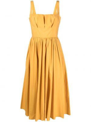 Bavlněné midi šaty s otevřenými zády na zip Emilia Wickstead - žlutá