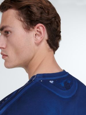 Bombažna majica s potiskom Loewe modra