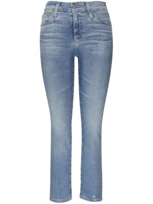 Skinny fit džínsy s vysokým pásom Ag Jeans modrá