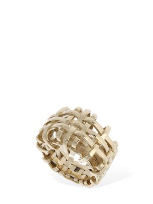 Kockás gyűrű Burberry aranyszínű