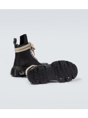 Čipkované kožené členkové topánky Rick Owens čierna