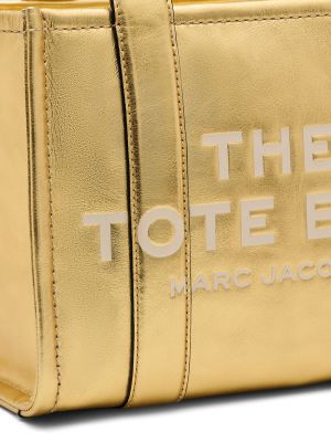 Кожени шопинг чанта Marc Jacobs златисто