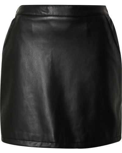 Kožená sukňa Misspap čierna