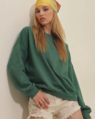 Džemperis Trend Alaçatı Stili zaļš