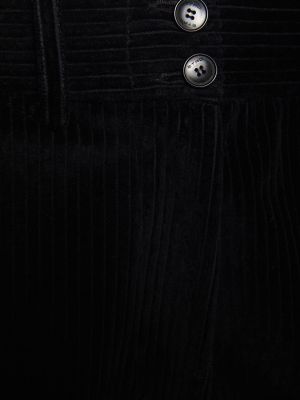 Pantaloni de catifea cord din bumbac cu croială lejeră Etro negru