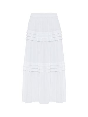 Midi sukňa Tussah biela